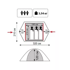 Палатка Tramp Lite Tourist 3 Sand Фото 11