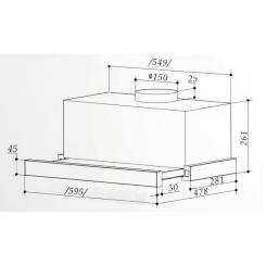 Вытяжка кухонная Interline SHARK PLUS BL/S A/60 Фото 5