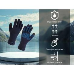Водонепроницаемые перчатки Dexshell ThermFit 3.0 Gloves темно-блакитні розмір XL Фото 3