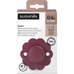 Пустышка Suavinex Wonder физиологическая, 0-6 мес. бордовая Фото 2