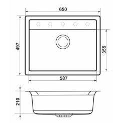 Мойка кухонная GRANADO ARTES grafito з сифоном Фото 6