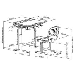 Парта со стулом FunDesk Cantare Blue Фото 7