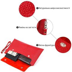 Косметичка Shvigel Кожаная тревел Красная Фото 3