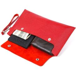 Косметичка Shvigel Кожаная тревел Красная Фото 4