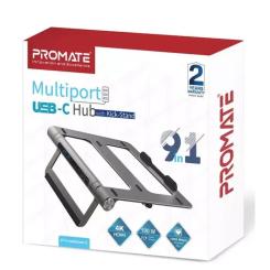 Концентратор Promate USB Hub 9 ports primebase-c.grey Фото 1
