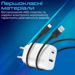 Зарядное устройство Promate 17W USB-C + USB-A Фото 6