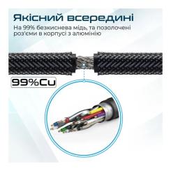 Кабель мультимедийный Promate HDMI M to HDMI M 3.0m V2.0 90° corner Фото 4