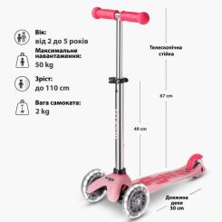 Самокат Micro Mini Deluxe Glow LED Морозний рожевий Фото 6
