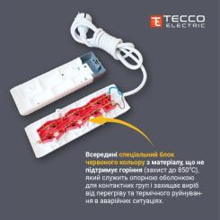 Сетевой удлинитель TECCO 3м 3 поста white Фото 4