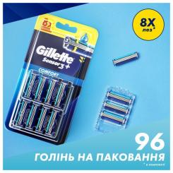 Сменные кассеты Gillette Sensor 3+ 8 шт. Фото 6