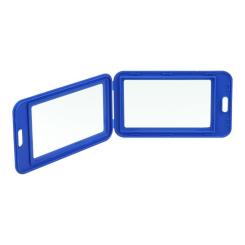 Бейдж Buromax вертикальный, 69 х 111мм, PP+PVC, синий Фото 1