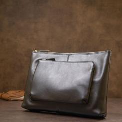 Сумка Grande Pelle Кожаная мужская Черная Фото 9