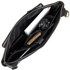 Сумка Grande Pelle Кожаная мужская Черная Фото 6