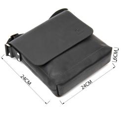 Сумка Grande Pelle Кожаная мужская Черная Фото 2