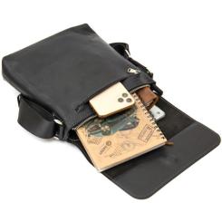 Сумка Grande Pelle Кожаная мужская Черная Фото 6