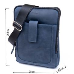 Сумка Shvigel На два отделения винтажная кожаная Синяя Фото 2