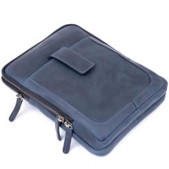 Сумка Shvigel На два отделения винтажная кожаная Синяя Фото 4