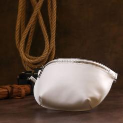 Сумка Shvigel Кожаная бананка Белая Фото 7