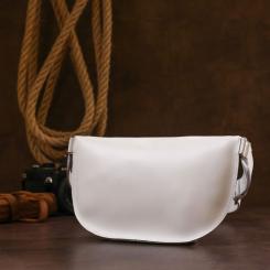 Сумка Shvigel Кожаная бананка Белая Фото 8