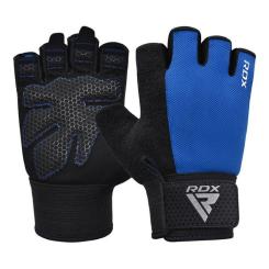 Перчатки для фитнеса RDX W1 Half Blue Plus XL Фото