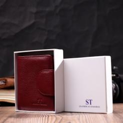 Кошелек ST Leather Из натуральной кожи Бордовый Фото 10