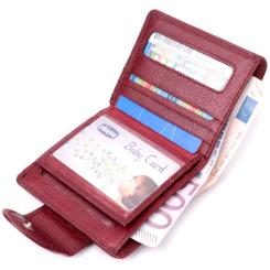 Кошелек ST Leather Из натуральной кожи Бордовый Фото 5
