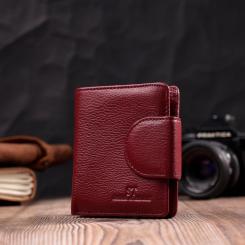 Кошелек ST Leather Из натуральной кожи Бордовый Фото 8