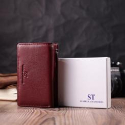 Кошелек ST Leather Кожаный Бордовый Фото 9