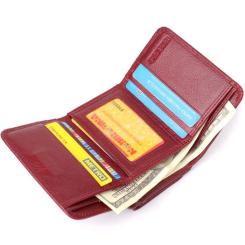 Кошелек ST Leather Из натуральной кожи Бордовый Фото 6