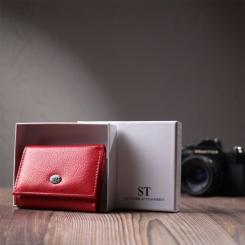 Портмоне ST Leather Из натуральной кожи Красное Фото 11