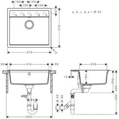 Мойка кухонная Hansgrohe S520-F510 + зміш. Talis M54 Фото 4