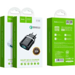 Зарядное устройство HOCO C12Q Smart USB QC3.0 18W Black Фото 3