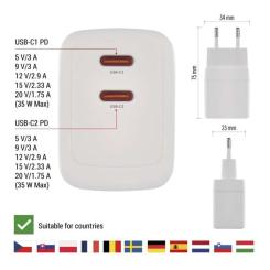 Зарядное устройство EMOS V03G35 2xUSB-C 35W GaN Фото 4