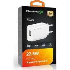 Зарядное устройство Grand-X CH-550W Quick Charge USB QC3.0 White Фото 2