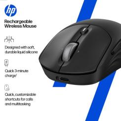 Мышка HP 700 Rechargeable Wireless/Bluetooth Black Фото 1