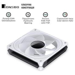 Кулер для корпуса JONSBO FR-505WR Reverse ARGB White Фото 6