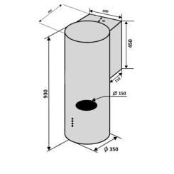Вытяжка кухонная Ventolux CILINDRO 35 BK (1200) ST MM Фото 7