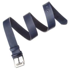 Ремень Shvigel Классический мужской кожаный Синий Фото 2