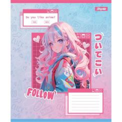Тетрадь 1 вересня Follow Anime А5 18 аркушів клітинка Фото 1