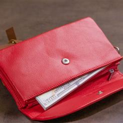 Кошелек ST Leather Из кожи Красный Фото 9