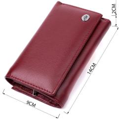 Кошелек ST Leather З натуральної шкіри Бордовий Фото 2