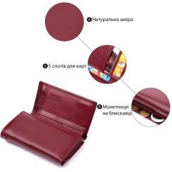 Кошелек ST Leather З натуральної шкіри Бордовий Фото 3