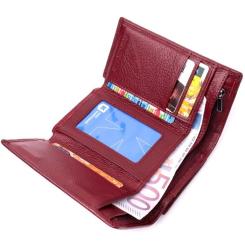 Кошелек ST Leather З натуральної шкіри Бордовий Фото 5
