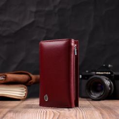 Кошелек ST Leather З натуральної шкіри Бордовий Фото 7