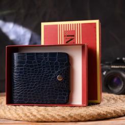 Портмоне Canpellini Из натуральной кожи Синее Фото 9