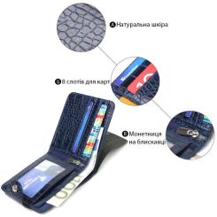 Портмоне Canpellini Из натуральной кожи Синее Фото 3