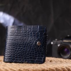 Портмоне Canpellini Из натуральной кожи Синее Фото 7