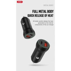 Зарядное устройство XO 1xUSB QC3.0 + 1xUSB-C PD18W black Фото 4