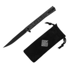 Нож Ocaso Solstice, Engraved titanium Topo Pattern, Black Фото 7