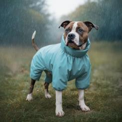 Дождевик для животных WAUDOG Clothes водонепроницаемый L50 голубой Фото 3